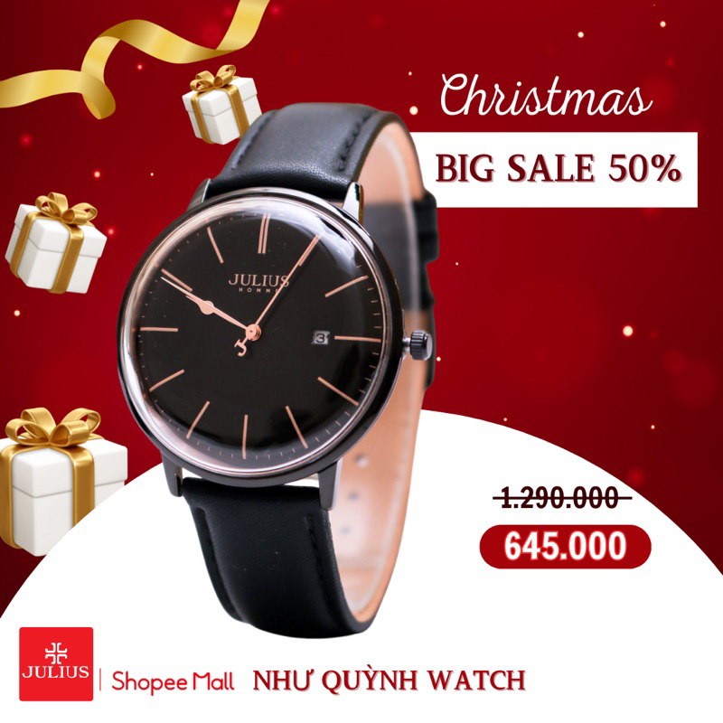 Đồng Hồ Nam JAH-130B Julius Hàn Quốc Dây Thép (Đen) SALE OFF