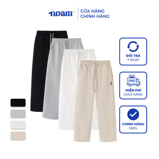 Quần ống suông NOAM Basic Nafox Small Logo Unisex Form rộng - Màu đen/ trắng/ be/ xám