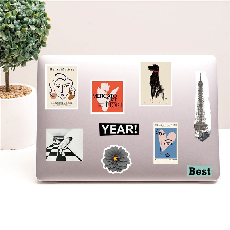 Set 50 hình dán sticker nghệ thuật chống nước dán laptop, điện thoại, đàn guitar, mũ bảo hiểm, vali
