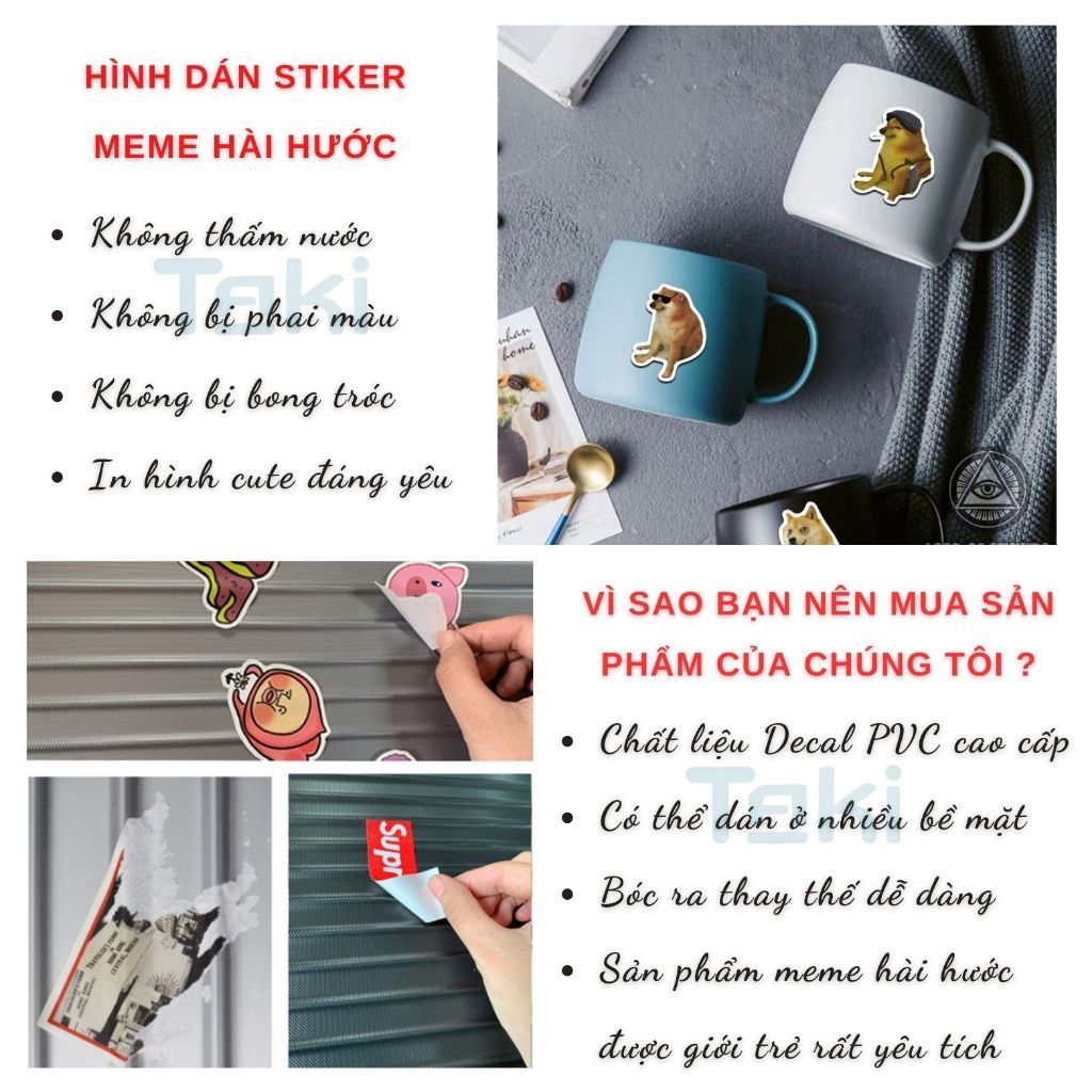 Set 50 hình dán sticker nghệ thuật chống nước dán laptop, điện thoại, đàn guitar, mũ bảo hiểm, vali