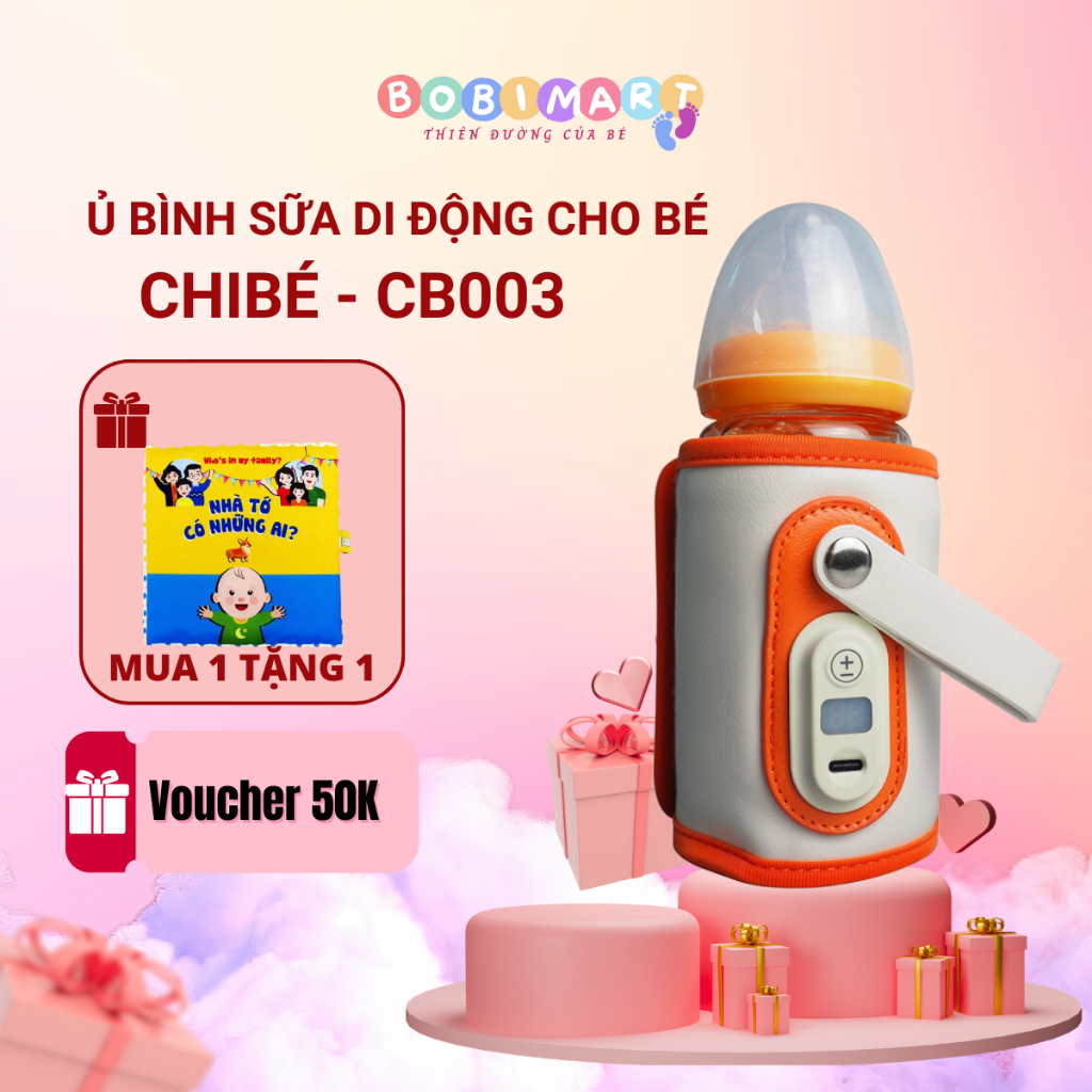 Ủ bình sữa di động CHIBÉ CB003, Điều chỉnh 5 cấp độ nhiệt, Di chuyển xa gần tiện lợi, Bảo hành 12 tháng