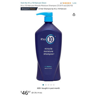 Dầu gội It's a 10 Haircare Miracle Moisture size 1 lít