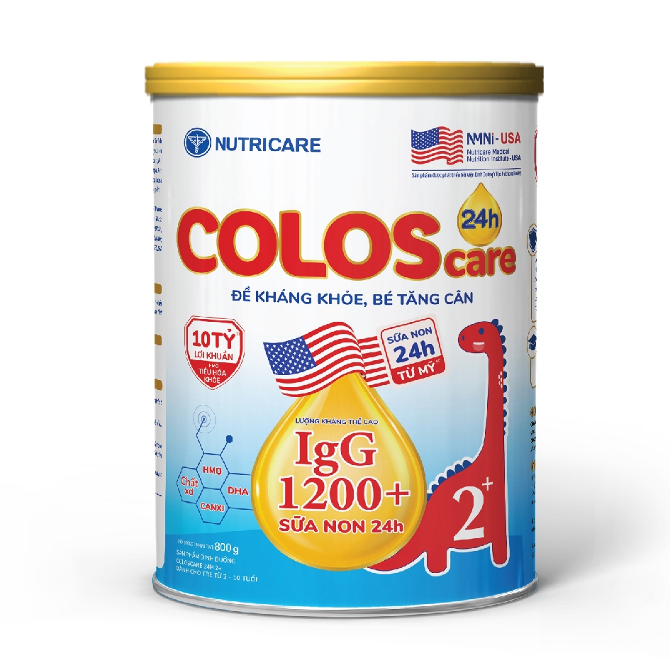 Sữa bột Nutricare Coloscare 24h 2+ 800g Dành cho trẻ (2-10 tuổi)