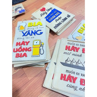 Bảng gỗ treo khẩu hiệu trang trí tạo động lực size nhỏ