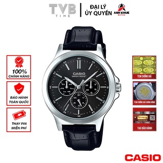 Đồng hồ nam dây da casio chính hãng mtp-v300l-1audf