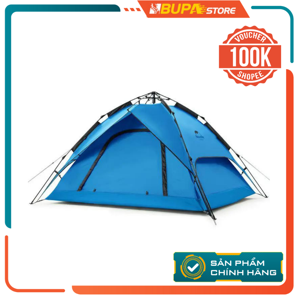 Lều tự bung 3-4 người, lều Camping dã ngoại 2 lớp cao cấp NATUREHIKE NH21ZP008