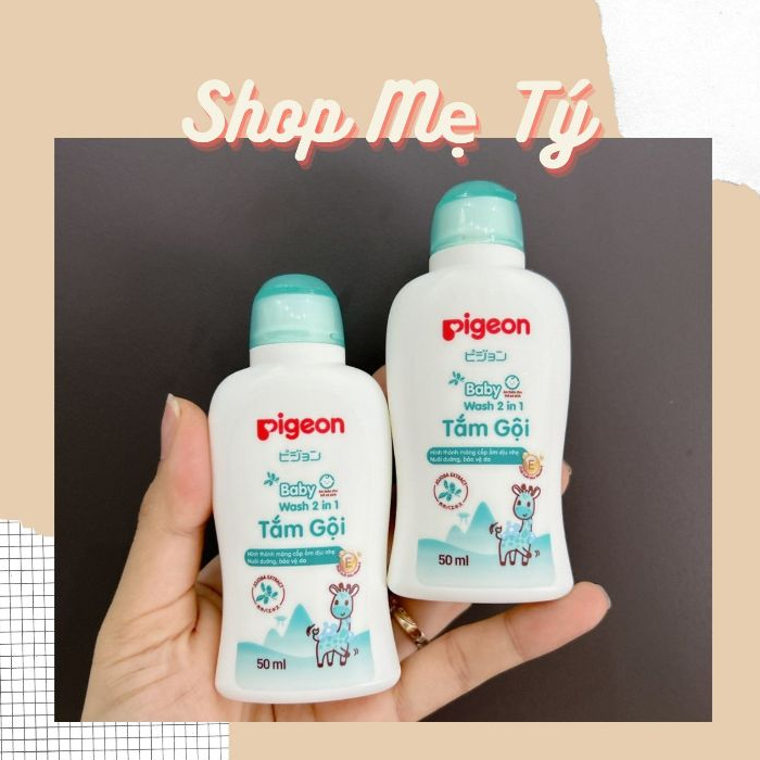 (Minisize) Sữa Tắm Gội Dịu Nhẹ 2-in-1 Pigeon Hương Jojoba travel size 50ml cho ba mẹ mang đi du lịch hoặc dùng thử