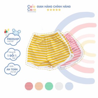 Quần đùi kẻ sọc thun lạnh siêu mát cho bé trai bé gái 6-14kg colo cozo quần đùi cho bé cao cấp quần đùi sọc viền