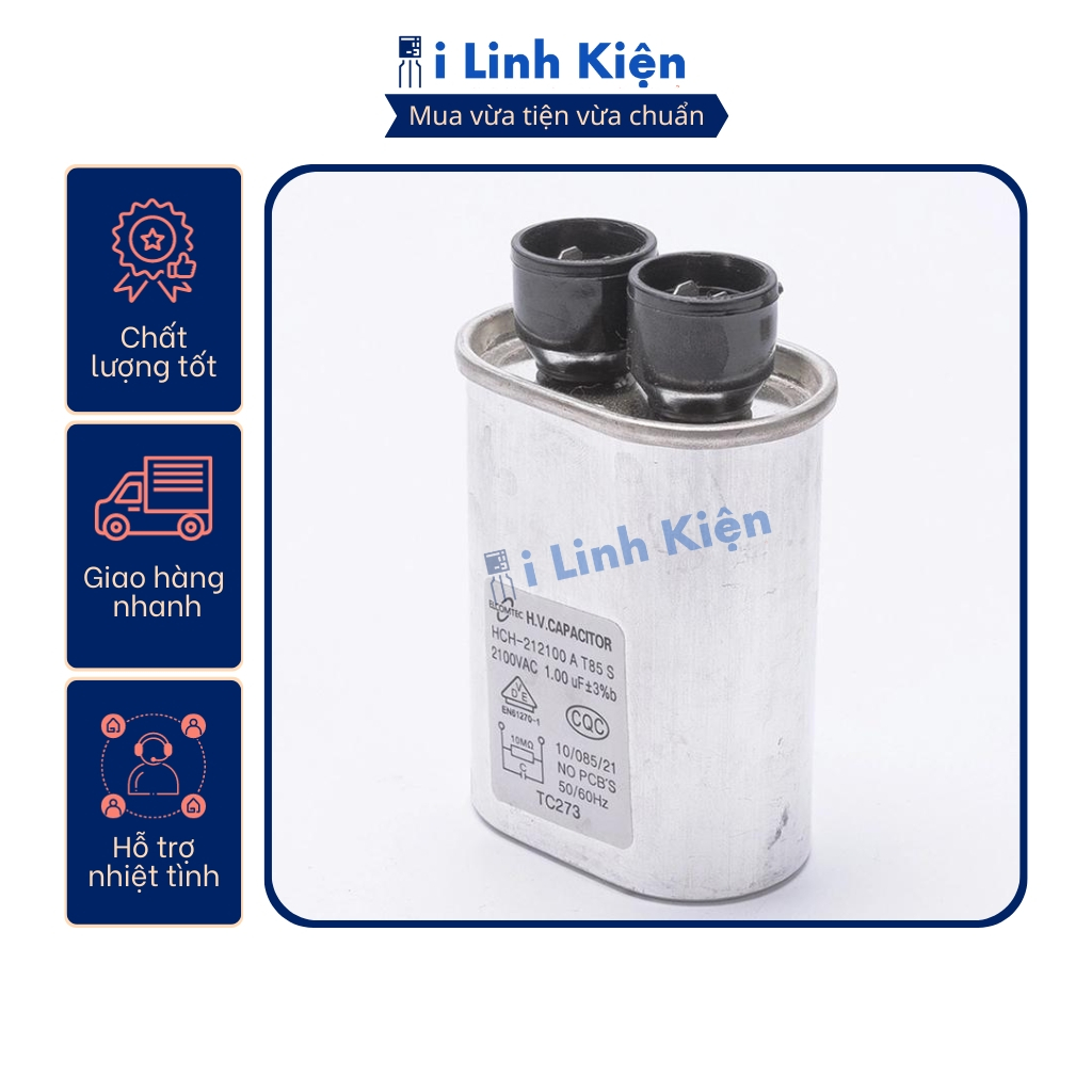 Tụ cao áp lò vi sóng 1uF 2kV  chất lượng tốt.