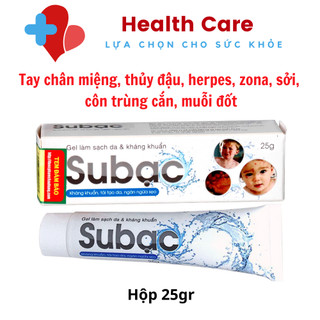 Gel Subạc - làm sạch, sát khuẩn, tái tạo da và ngăn ngừa sẹo Su Bạc 25g
