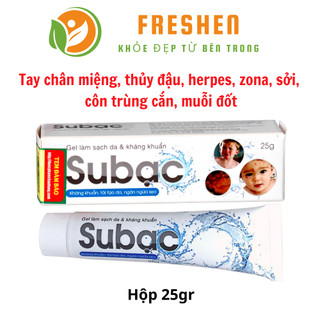 Gel Subạc - làm sạch, sát khuẩn, tái tạo da và ngăn ngừa sẹo Su Bạc 25g