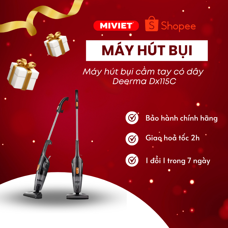 Máy hút bụi cầm tay Deerma DX118C/ DX115C - Quốc Tế - Hàng chính hãng - MIVIET