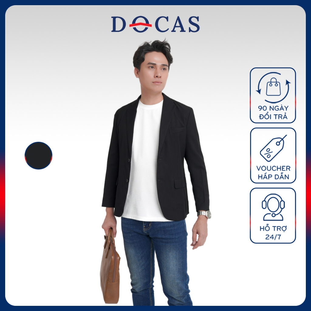 JK013-1 Áo Blazer Nam DOCAS Màu Đen