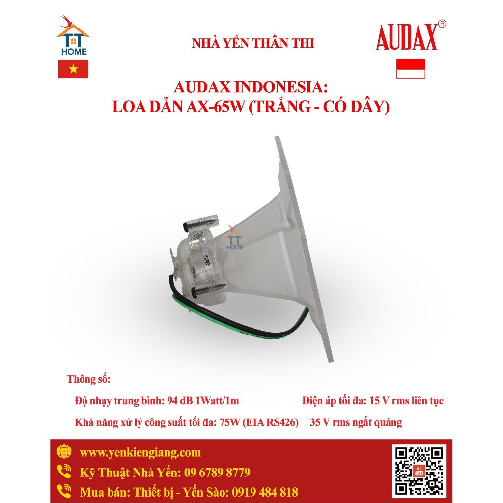 ⚡ LOA dẫn AUDAX CAO CẤP AX 65W NEW - CÓ DÂY ⚡ CHỐNG NƯỚC ⚡️ Loa cao cấp nhập khẩu chính hãng Indonesia