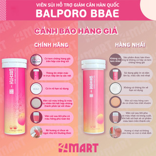 Viên sủi hồng uống hỗ trợ giảm cân Hàn Quốc Balporo Bbae chính hãng, chuyển hóa mỡ thừa, giảm cảm giác thèm ăn hiệu quả.