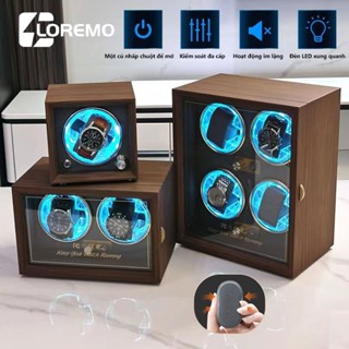 Hộp Đựng Đồng Hồ Cơ xoay tự động - 1 đến 4 Xoay Bằng Da Hộp lắc đồng hồ cơ-Hiệu ứng ánh sáng RGB