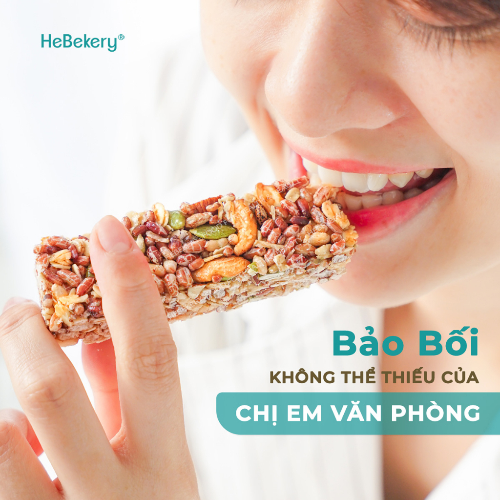 Thanh Ngũ Cốc Không Đường Hebekery - Thanh Hạt Chuẩn Ăn Vặt, Ăn Kiêng Healthy Cho Mẹ Bầu by Demee