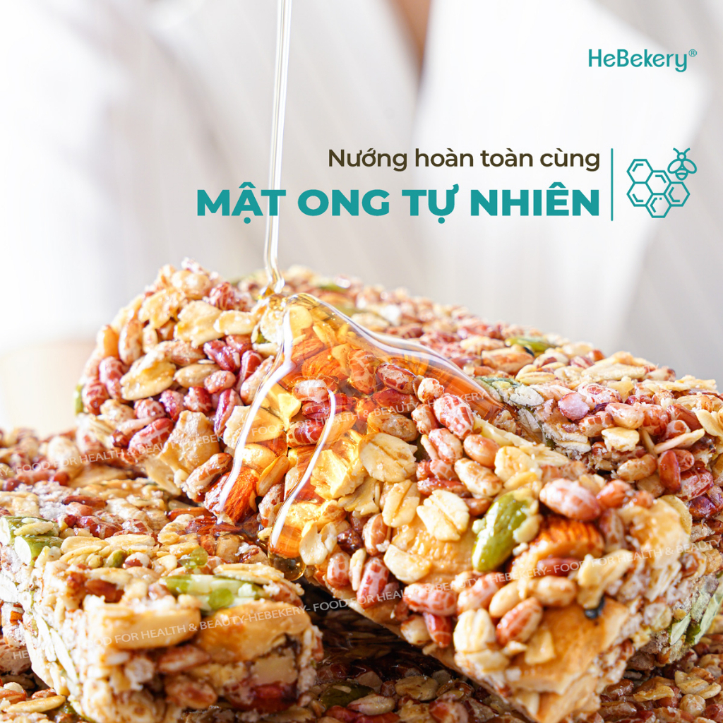 Thanh Ngũ Cốc Không Đường Hebekery - Thanh Hạt Chuẩn Ăn Vặt, Ăn Kiêng Healthy Cho Mẹ Bầu by Demee