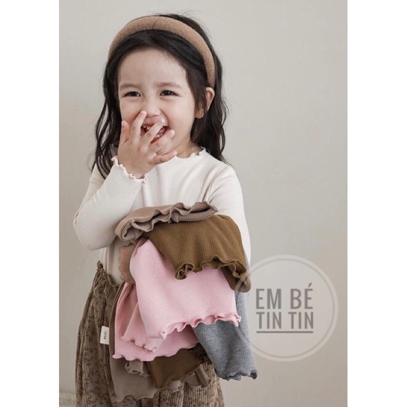 Áo giữ nhiệt viền bèo style Hàn cho bé gái