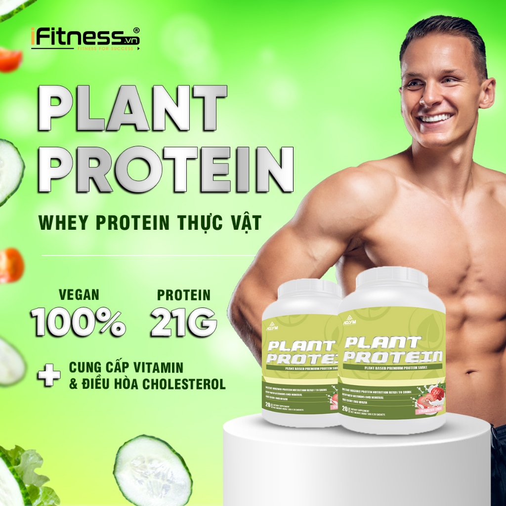 Plant protein Titan 100% Vegan Choice - Sữa tăng cơ thực vật hữu cơ Dâu Tây 600g