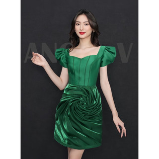 Đầm hoa xoắn 3d tiểu thư sang trọng - Angel V