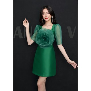 Đầm xanh hoa 3D thiết kế cao cấp - Angel V