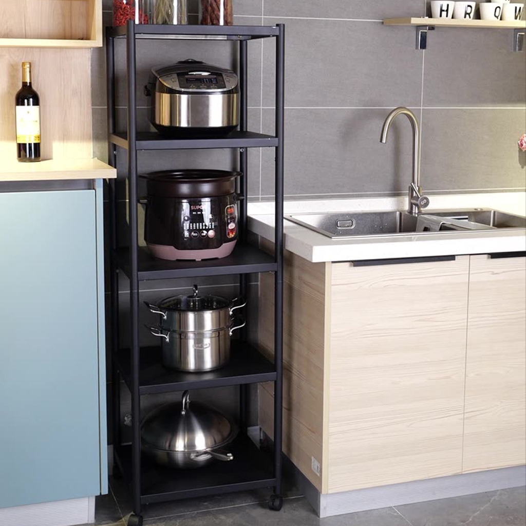 Kệ Đen thép Carbon, sơn tĩnh điện không han gỉ, Kệ để đồ đa năng cao cấp, 3,4,5 tầng kích thước 50cm, 70cm