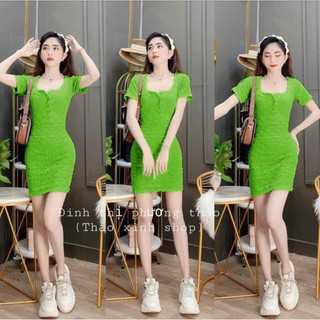 Đầm body xanh