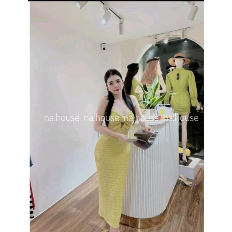 đầm body dây vàng