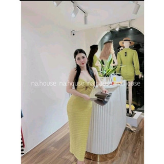 đầm body dây vàng
