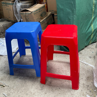 Ghế đẩu nhựa cao việt nhật, ghế đôn cao 45cm nhựa dày xanh _ CM hoa