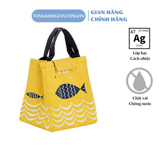 Túi đựng cơm giữ nhiệt - Túi đựng hộp cơm văn phòng hình cá nhiều màu tiện dụng, dễ dàng mang theo