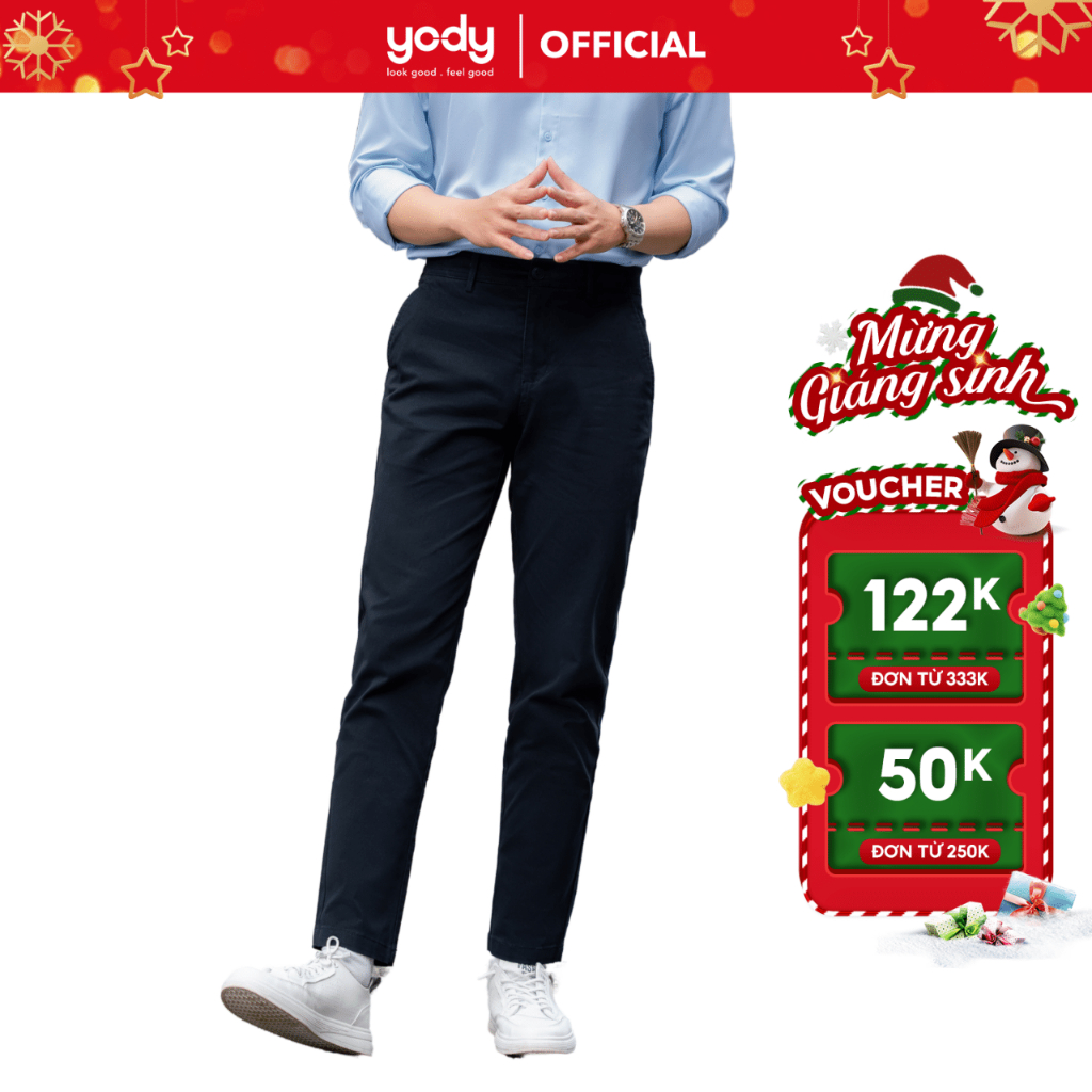 Quần âu nam YODY quần kaki nam basic công sở lịch lãm trẻ trung thoải mái - QKM6007