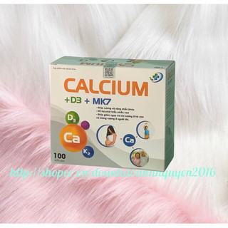 Canxi NANO CALCIUM D3 MK7 -Hộp 100 Viên - Chắc Khỏe Xương, Phát Triển Hệ Xương, Giảm Loãng Xương