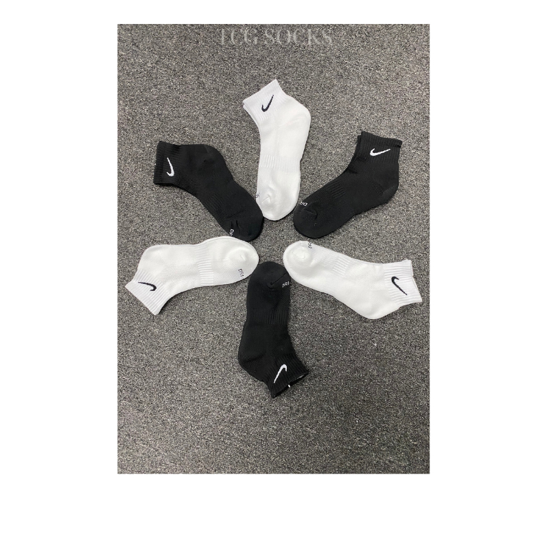 Tất cổ trung Nike vớ thể thao hàng dệt kim cao cấp trắng đen TCG SOCKS