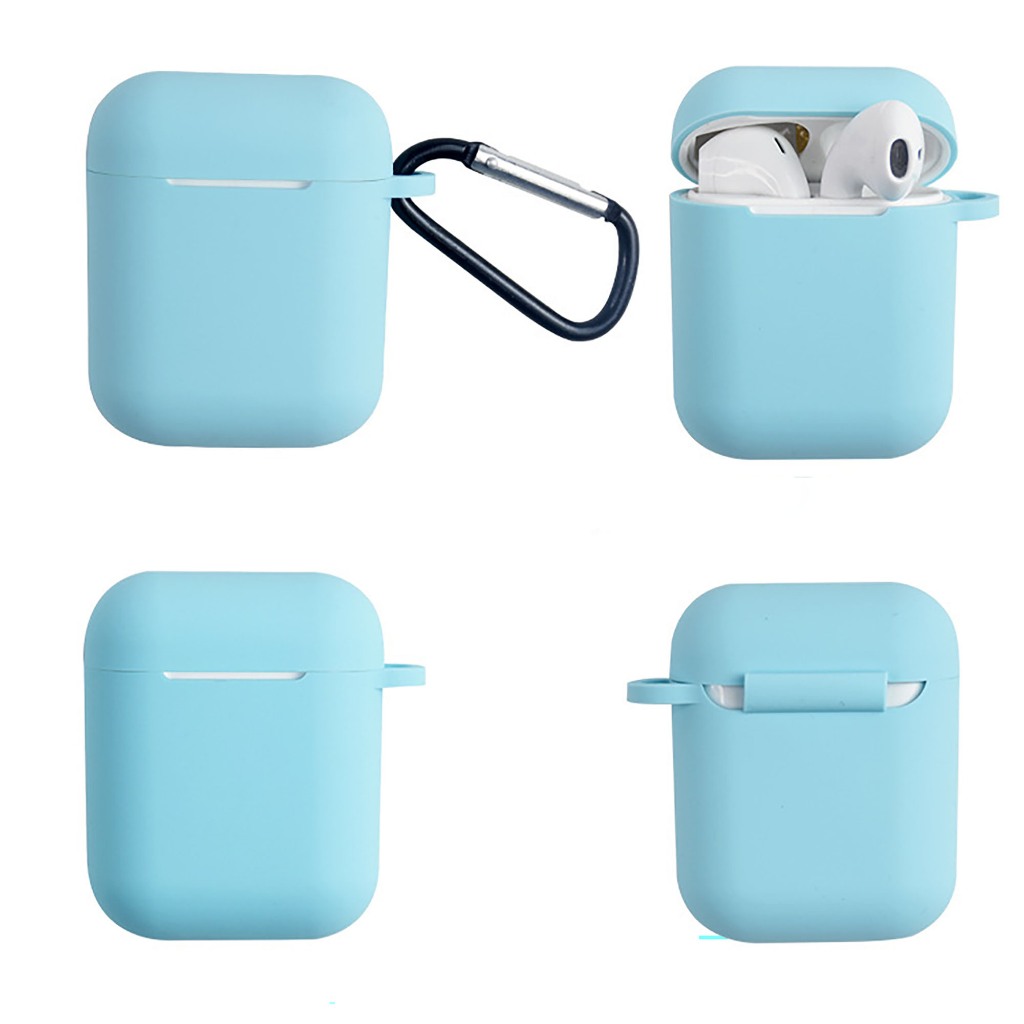 Vỏ bảo vệ, hộp đựng hộp sạc tai nghe bluetooth silicon có móc khóa thích hợp cho Airpods 1 / 2, i9, i10, i11, i12