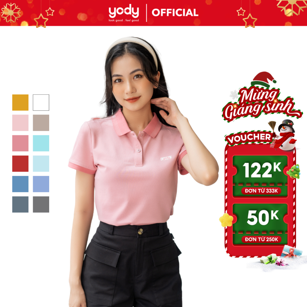 Áo polo nữ Yody phông thun cộc tay chất liệu cotton pique mắt chim mềm mại NMC2 APN3340