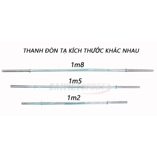 Thanh tạ đòn dài 1m8, chất liệu sắt xi, đường kính phi 27, dụng cụ thể thao binhansport