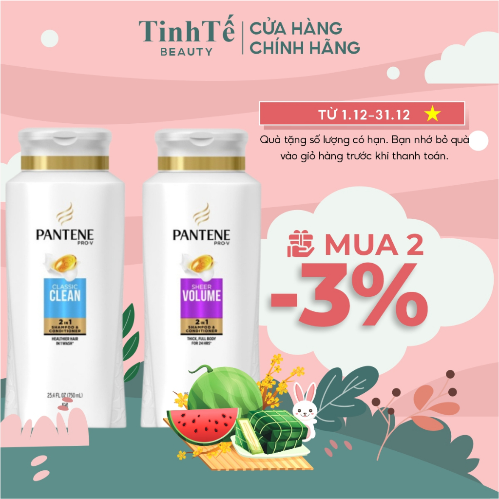 Dầu xả&gội 2in1 ngăn gãy rụng tóc dưỡng ẩm da đầu làm dày tự nhiên Pantene Pro V 700ml chính hãng Mỹ nhiều mùi hương