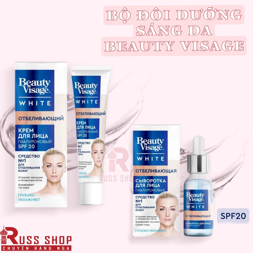 Bộ Đôi Dưỡng Trắng Da Mặt Beauty Visage White