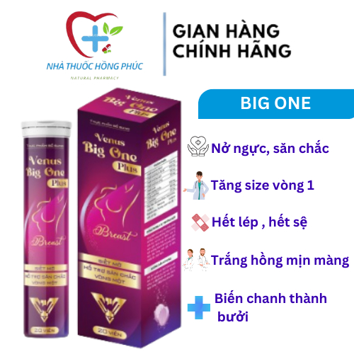 [CHÍNH HÃNG] Viên Sủi Nở Ngực Venus Big One Giúp Tăng Vòng 1 Săn Chắc An Toàn, Tăng Cường Nội Tiết Tố Nữ  Hộp 20 Viên