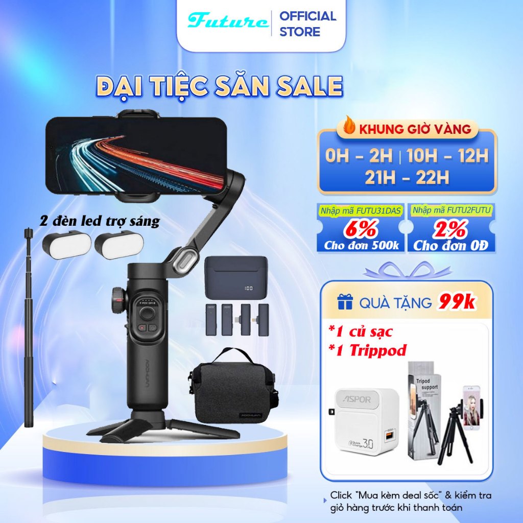 Gimbal chống rung điện thoại Smart XE, gậy quay video chống rung, tay cầm gymbal máy quay phim