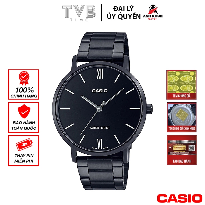Đồng hồ nam dây kim loại Casio chính hãng Anh Khuê MTP-VT01B-1BUDF