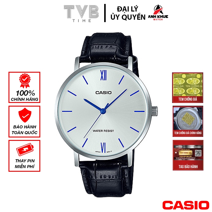 Đồng hồ nam dây da Casio chính hãng MTP-VT01L-7B1UDF (40mm)