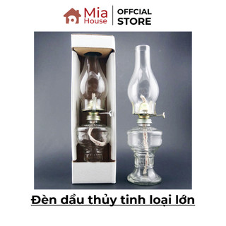 Đèn dầu thủy tinh loại lớn, sử dụng dầu hỏa, cồn, và bấc để đốt, thích hợp cho ban thờ, điện thờ, sự kiện, trang trí