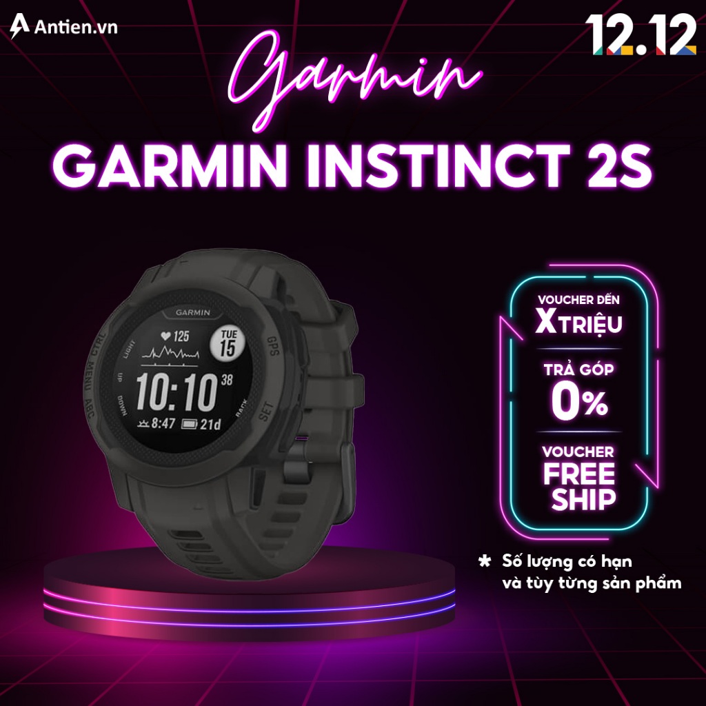 Đồng hồ thể thao Garmin Instinct 2S Solar Standard Edition - Hàng chính hãng bảo hành 12 tháng