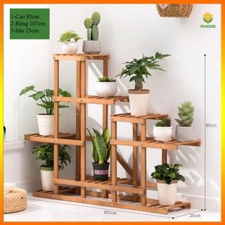Kệ Hoa Gỗ Tre PiHouse Đa Năng Có Thể Để Cây Cảnh, Giày Hoặc Treo Quần Áo