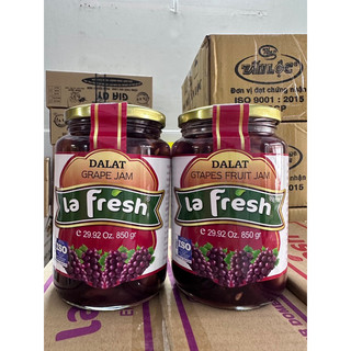 Mứt trái cây Lafresh, mứt Nho hủ thủy tinh 850gr, Nho nguyên chất.