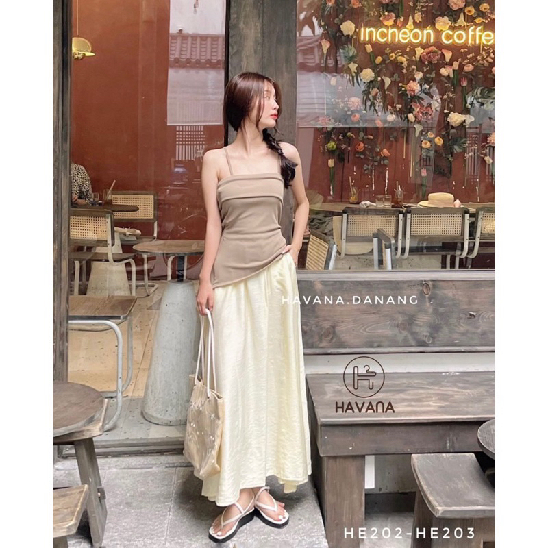 Chân váy dáng dài lưng chun dũi hàn