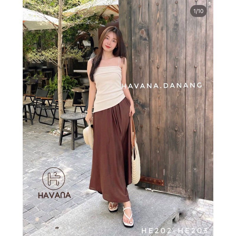 Chân váy dáng dài lưng chun dũi hàn